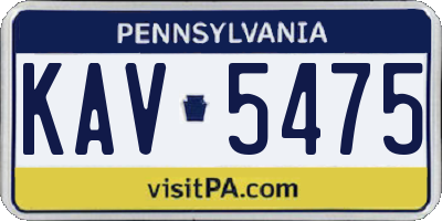 PA license plate KAV5475