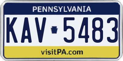 PA license plate KAV5483