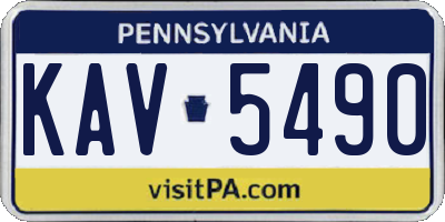 PA license plate KAV5490