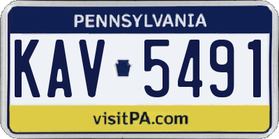 PA license plate KAV5491