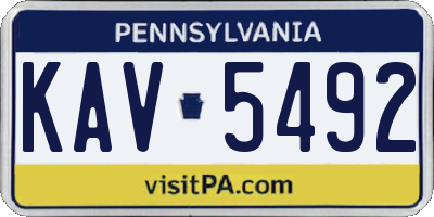 PA license plate KAV5492
