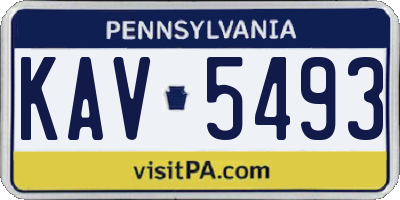 PA license plate KAV5493