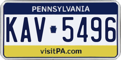 PA license plate KAV5496