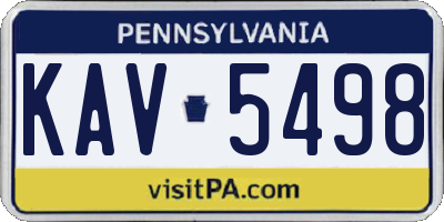 PA license plate KAV5498
