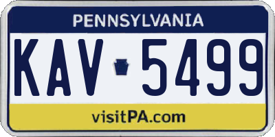 PA license plate KAV5499