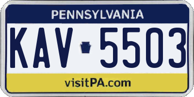 PA license plate KAV5503