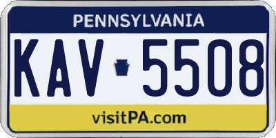 PA license plate KAV5508