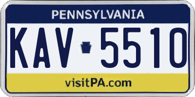 PA license plate KAV5510