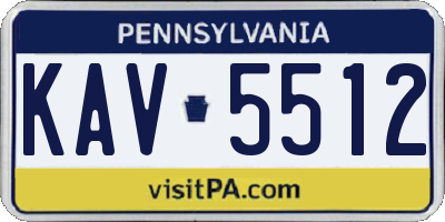 PA license plate KAV5512
