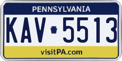 PA license plate KAV5513