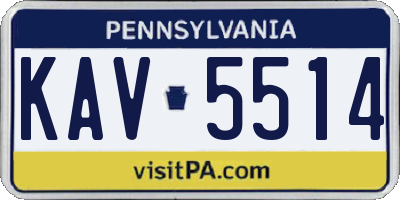 PA license plate KAV5514