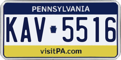 PA license plate KAV5516