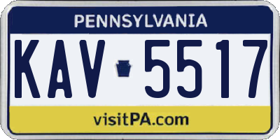 PA license plate KAV5517