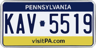 PA license plate KAV5519