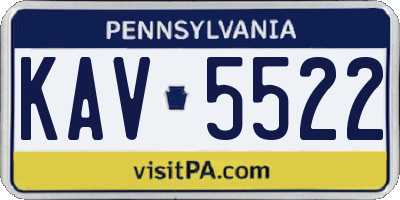 PA license plate KAV5522