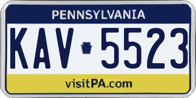 PA license plate KAV5523
