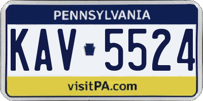 PA license plate KAV5524