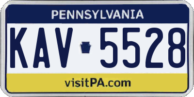 PA license plate KAV5528