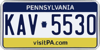 PA license plate KAV5530