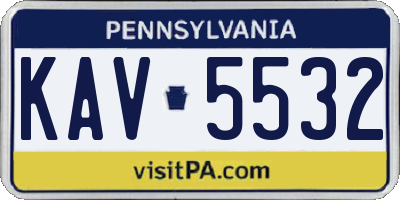 PA license plate KAV5532