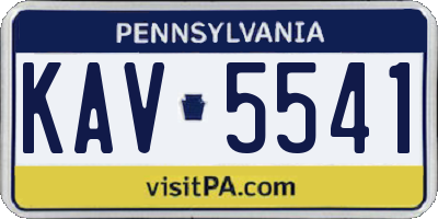 PA license plate KAV5541