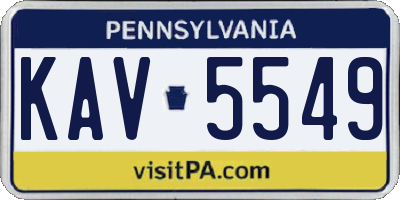 PA license plate KAV5549
