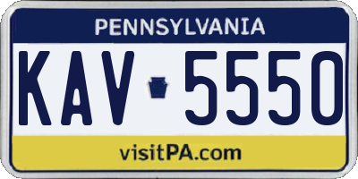 PA license plate KAV5550