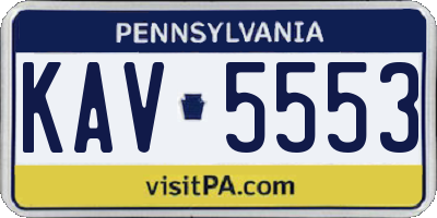 PA license plate KAV5553
