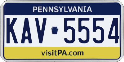 PA license plate KAV5554