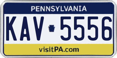 PA license plate KAV5556