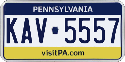 PA license plate KAV5557