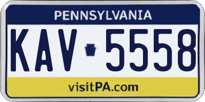 PA license plate KAV5558