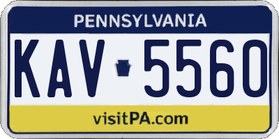PA license plate KAV5560