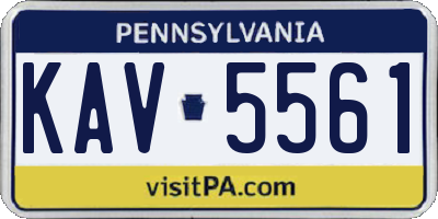 PA license plate KAV5561