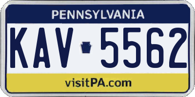 PA license plate KAV5562