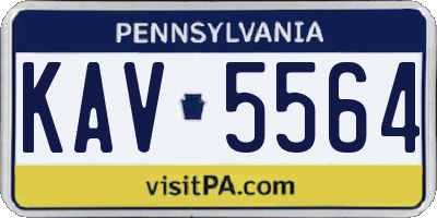 PA license plate KAV5564