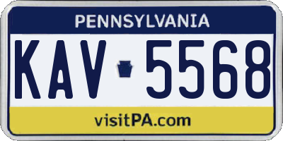 PA license plate KAV5568