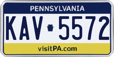 PA license plate KAV5572