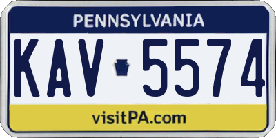 PA license plate KAV5574