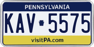 PA license plate KAV5575