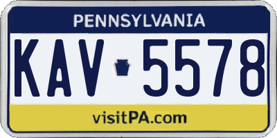 PA license plate KAV5578