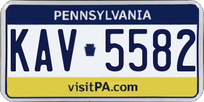 PA license plate KAV5582