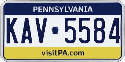 PA license plate KAV5584