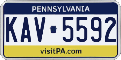 PA license plate KAV5592