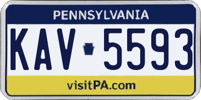 PA license plate KAV5593