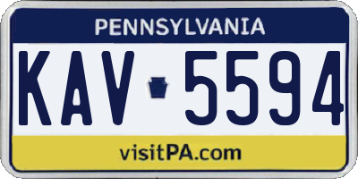 PA license plate KAV5594