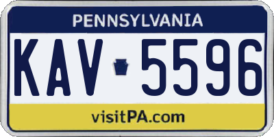 PA license plate KAV5596