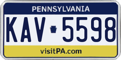 PA license plate KAV5598
