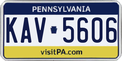 PA license plate KAV5606