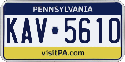PA license plate KAV5610
